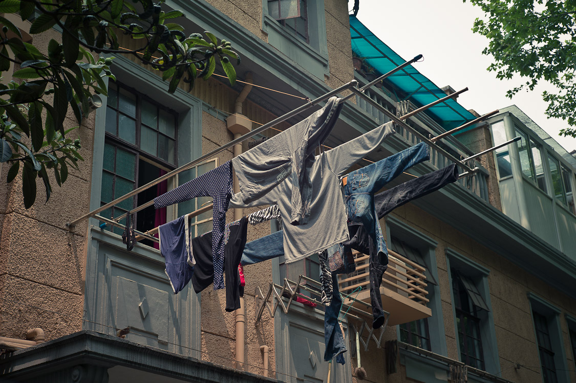 #29 drying jackets and pajayjays on Shaoxing Lu