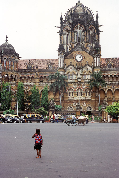 #29 walking the streets infront of the old Victoria Terminus.
