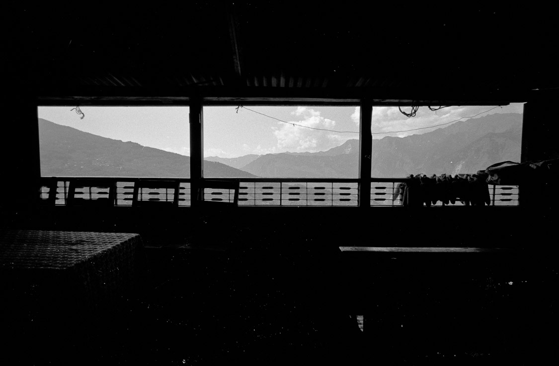 #54 upstairs lunch with a view in Paudwar. Dhalbat, man. Dhalbat.