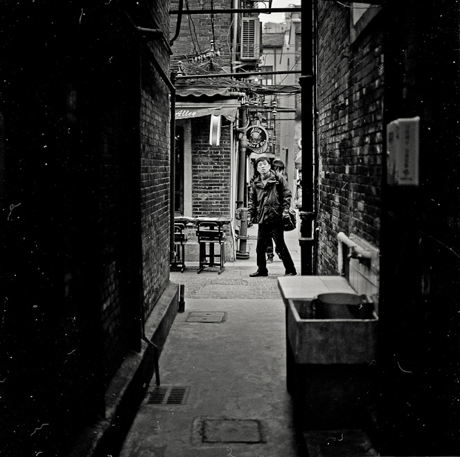 #35 A lad checking out what I'm doing down the alley