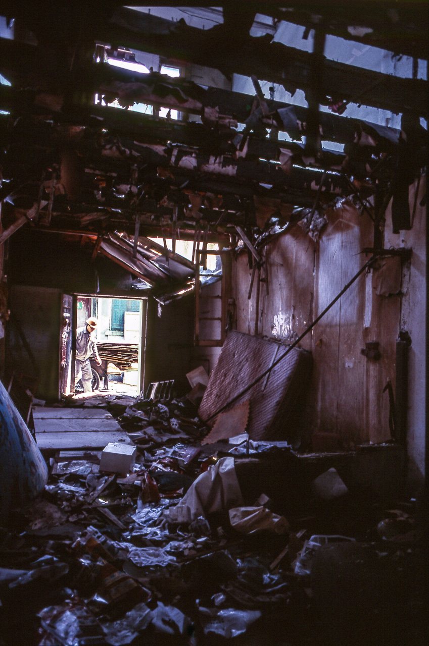 #57 now and then a gentleman and his pushbike come visiting to see what's left to sell.