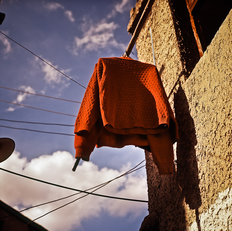 #12 Red Cardigan off a side street